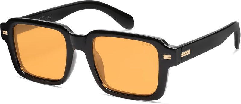 Sojos Trendy Square Polarized Sunglasses for Women Men, Retro Vintage Womens Mens Rectangle Shades SJ2345 - Image 1